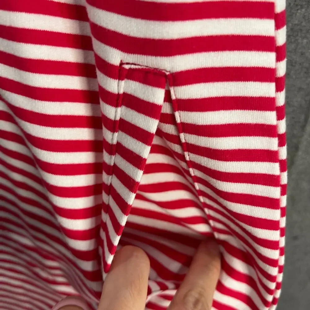 Denim & Co. Beach French Terry Hooded Cover-Up with Pockets Red Size Large - Picture 7 of 11